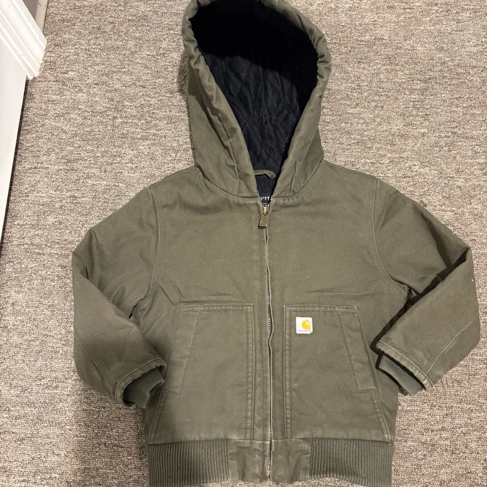 Carhartt Kids Hooded Puffer Jacket - Dark Green